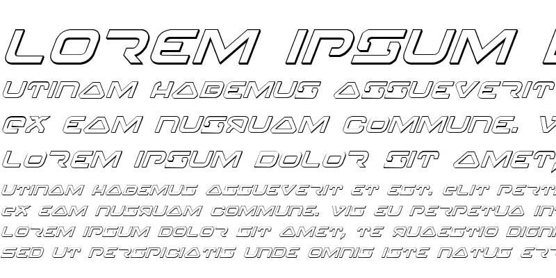 Sample of 4114 Blaster 3D Italic Italic