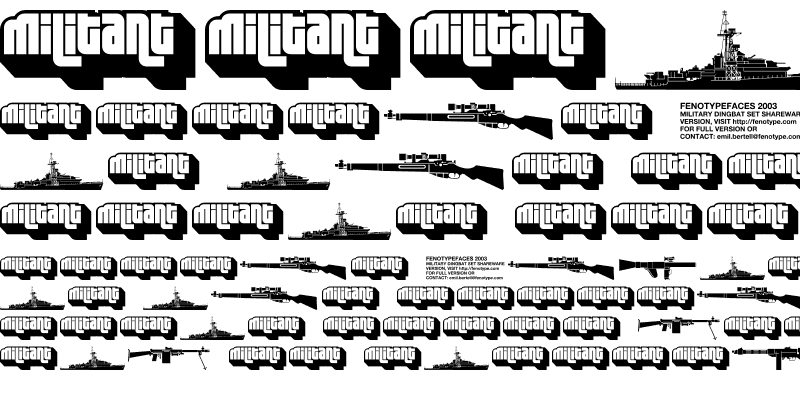 Sample of abc Military dingbats fenotype
