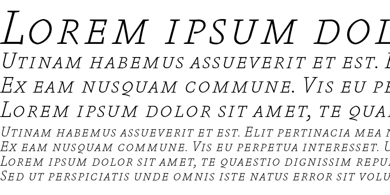 Sample of Absara TF Thin SC Italic