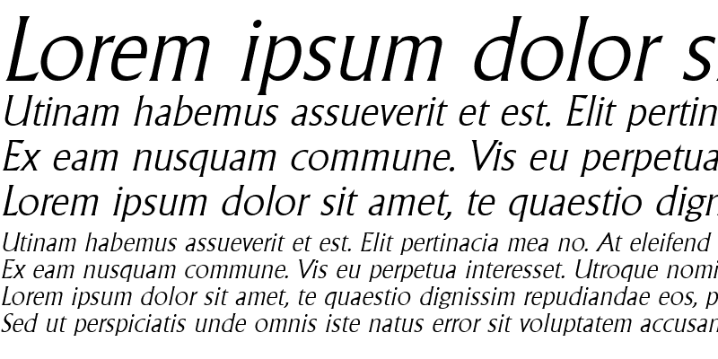 Sample of AcclaimExtralight Italic