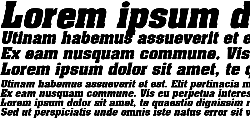 Sample of AchenCyr Bold Italic