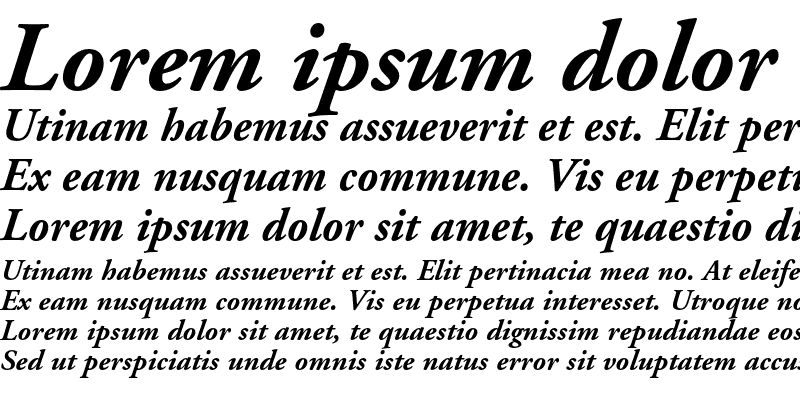 Sample of Adobe Garamond Bold Italic OsF