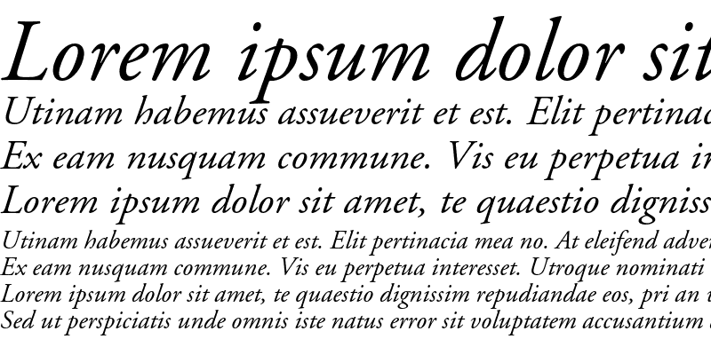 Sample of Adobe Garamond Italic