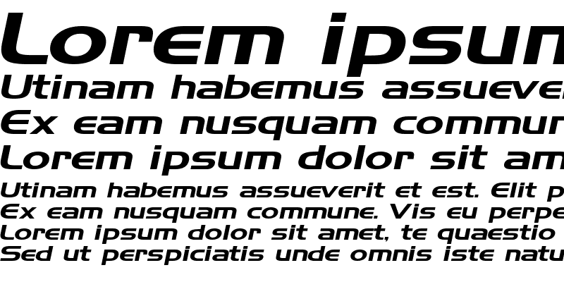 Sample of AeroExtended Italic