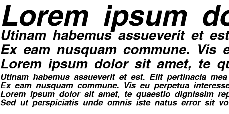 Sample of AG_Helvetica Bold Italic