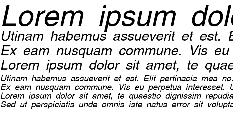 Sample of AG_Helvetica Italic