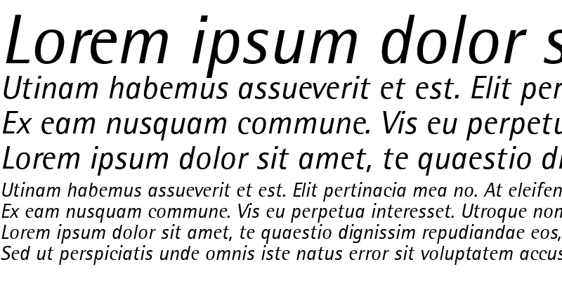 Sample of Agfa Rotis Semisans Italic