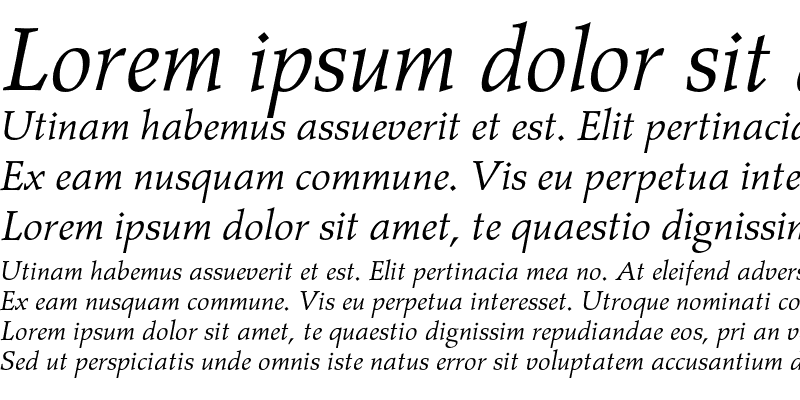 Sample of Agfa Wile Roman Std Italic