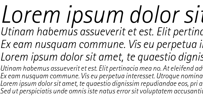 Sample of AgfaRotisSansSerifLight Italic