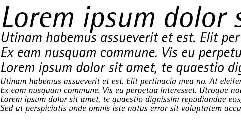 Sample of AgfaRotisSemisans Italic