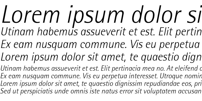 Sample of AgfaRotisSemisansLight Italic