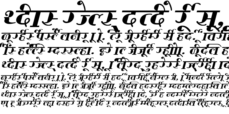 Sample of AkrutiDevPrakash Italic