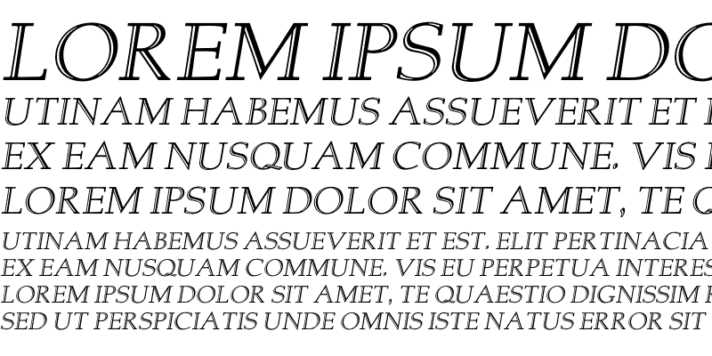Sample of Albertan Inline Italic