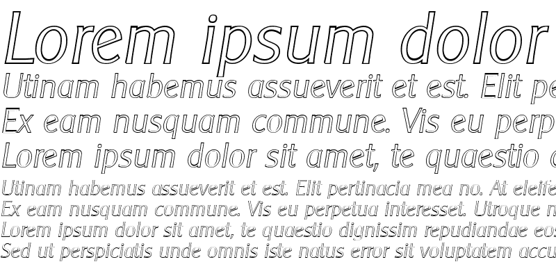 Sample of AlexanderBeckerOutline-ExLight Italic