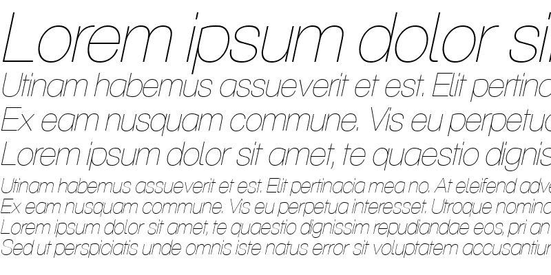 Sample of Aliquam Ultralight Italic