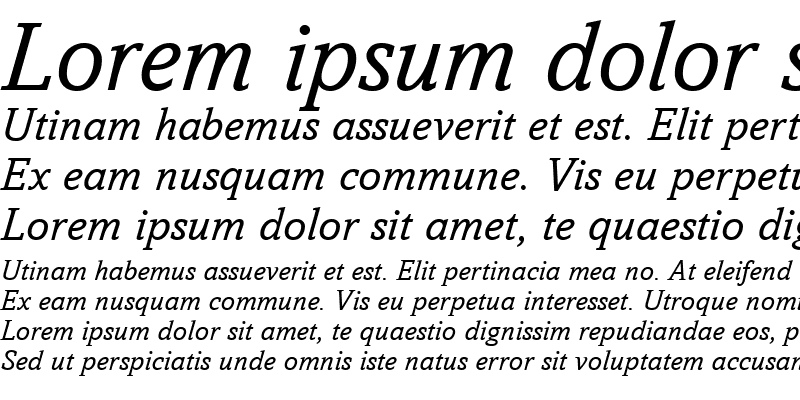 Sample of Amasis MT Italic