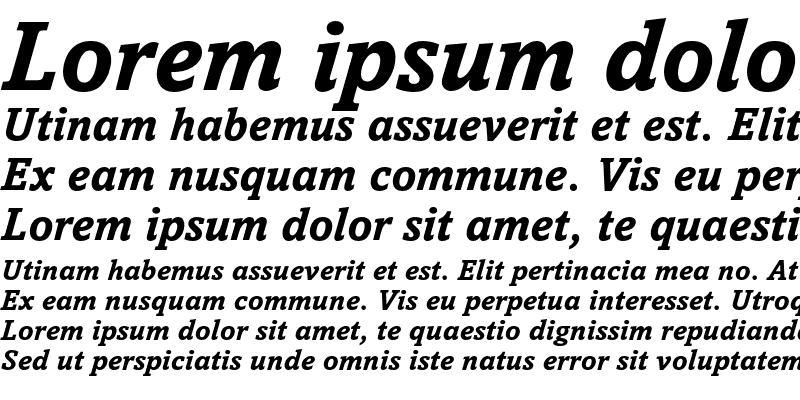Sample of Amasis MT Std Bold Italic