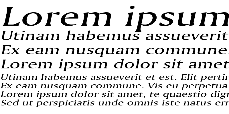 Sample of AmerettoExtended Italic