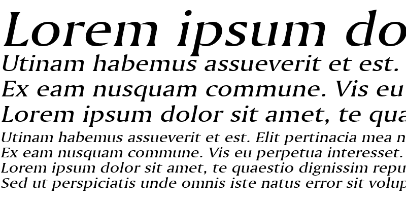 Sample of AmerettoWide Italic