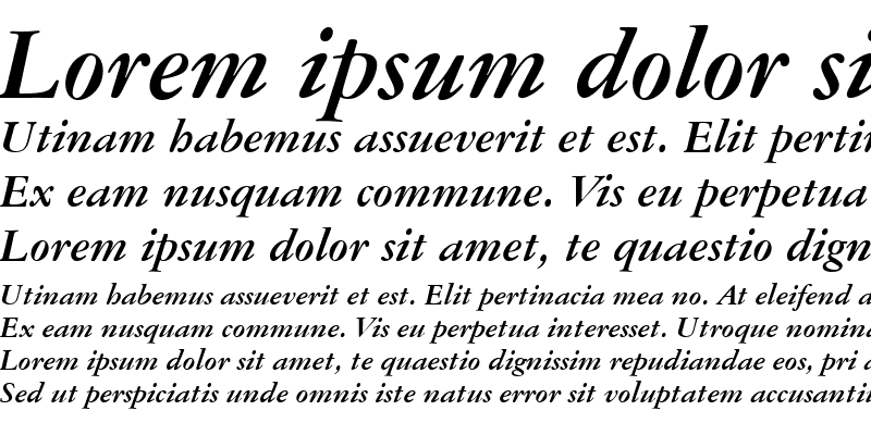 Sample of AmeriGarmnd BT Bold Italic