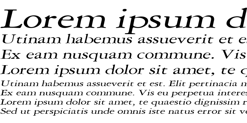 Sample of Amery Extended Italic