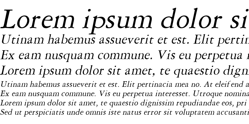 Sample of Amery Italic