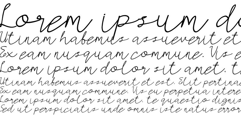 Sample of AMORICA SCRIPT Italic