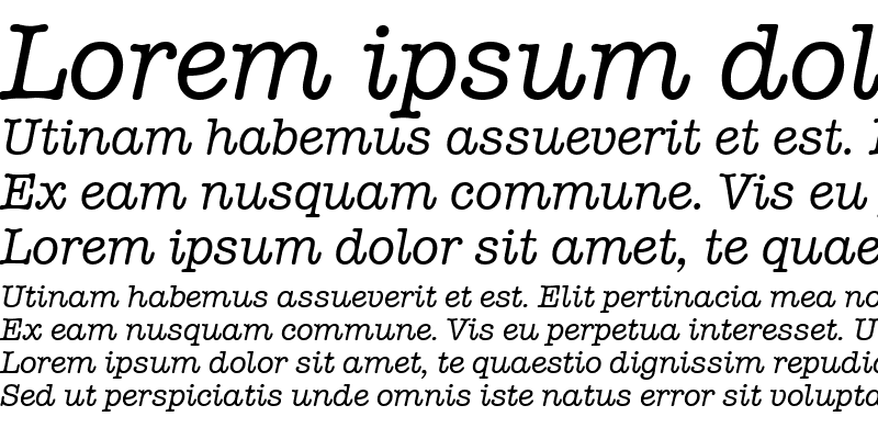 Sample of AmTypewriterMdITCTT Italic