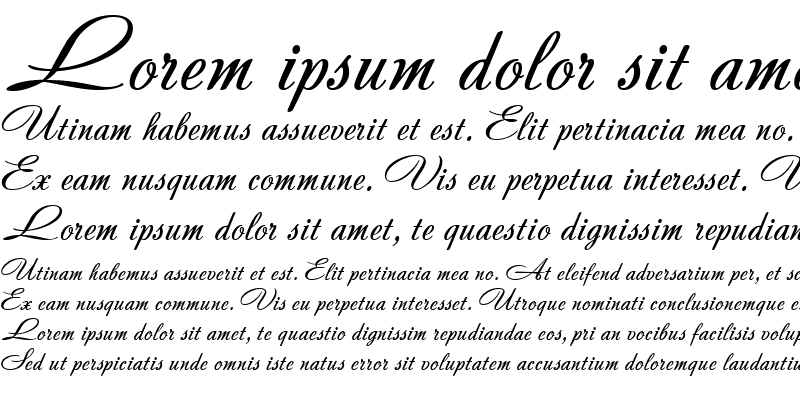Sample of Andantino script Regular