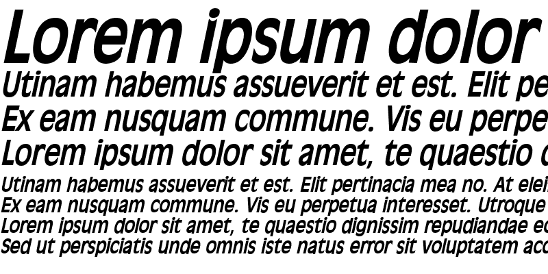 Sample of Antiqua 101-Condensed Bold Italic