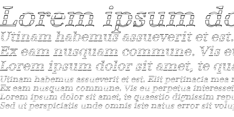Sample of AntiquaGo Italic