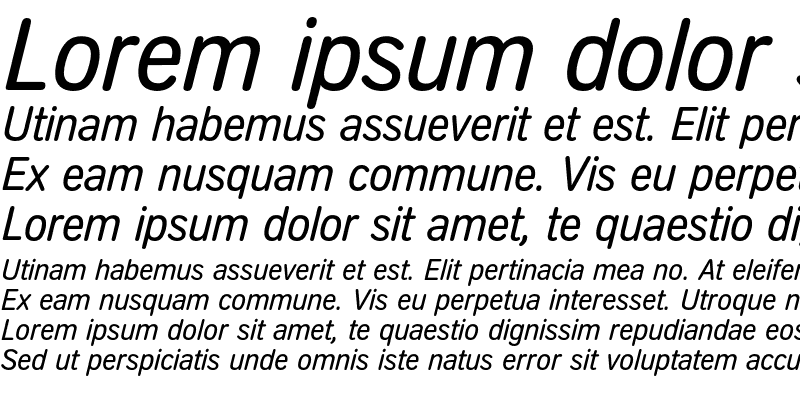 Sample of Aral-Type BQ Regular Italic
