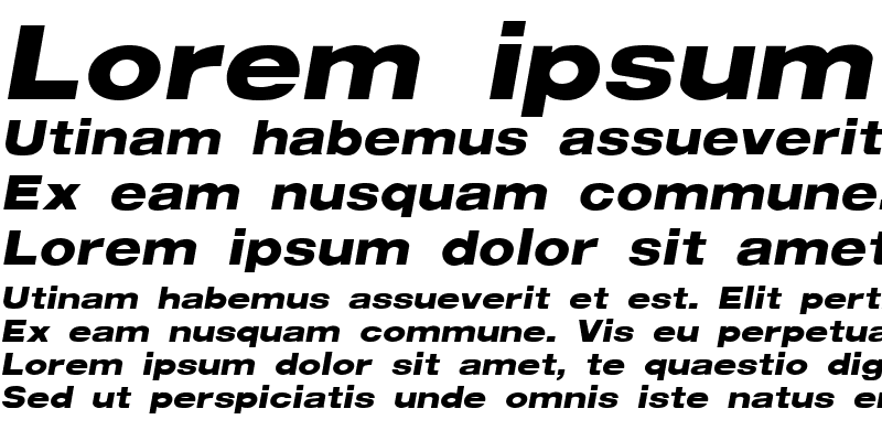 Sample of Arena Black Extended Italic