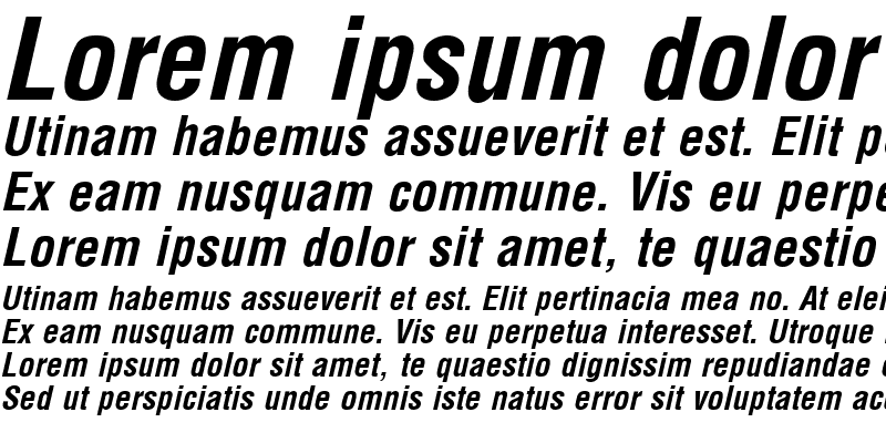 Sample of Arena Condensed Bold Italic