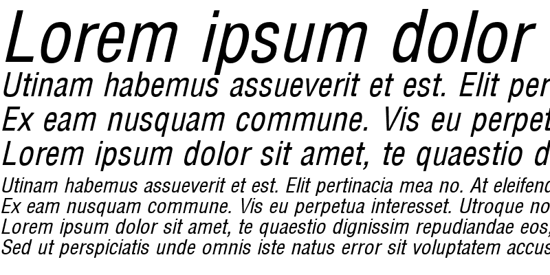 Sample of Arena Condensed Italic