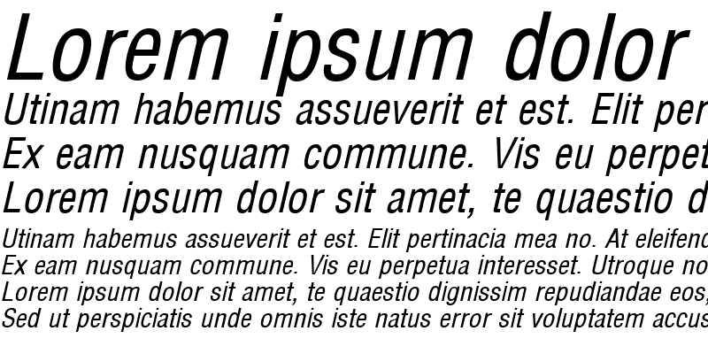 Sample of ArenaCondensed Italic