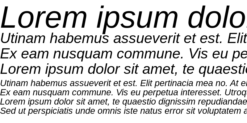 Sample of Arimo Italic