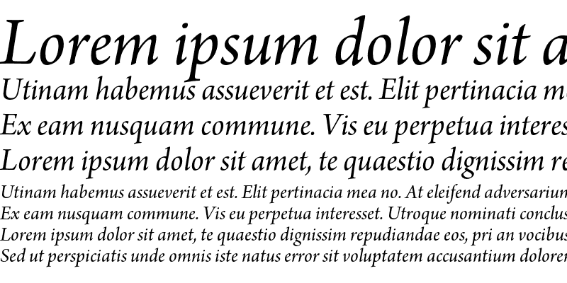 Sample of Arno Pro Italic Subhead