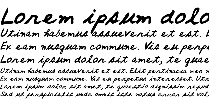 Sample of ArronsHand Bold Italic