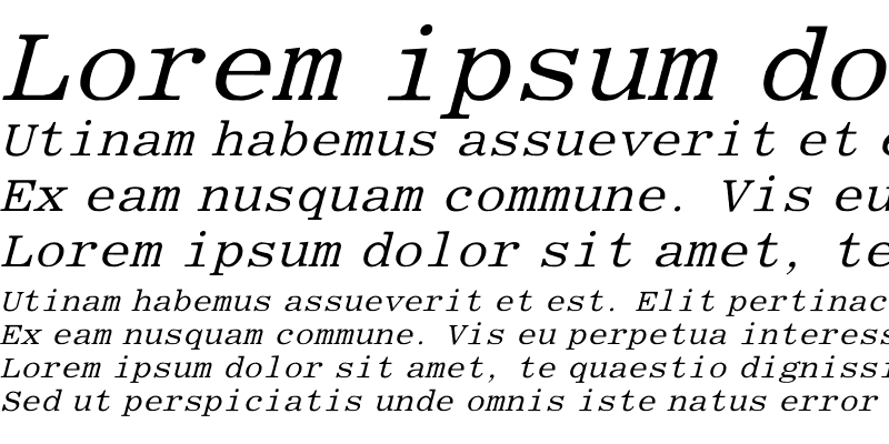 Sample of Asphalt Fixed Italic