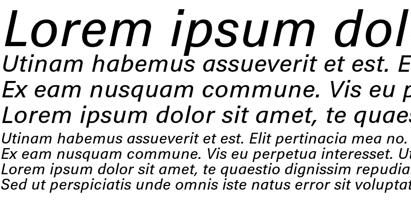 Sample of AudiSans Italic
