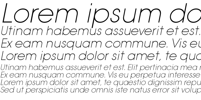 Sample of Avant Garde XLight Italic