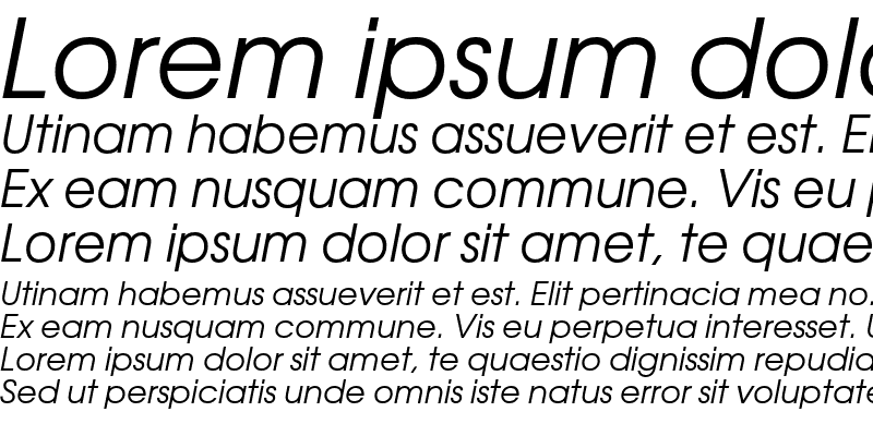 Sample of AvantGardeC Italic