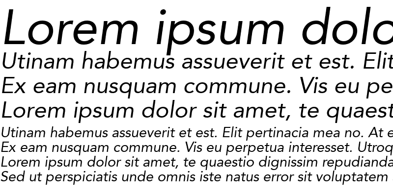 Sample of Avenir LT 55 Roman Italic