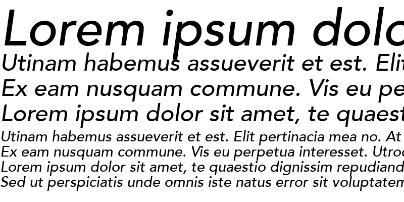 Sample of Avenir LT 65 Medium Italic