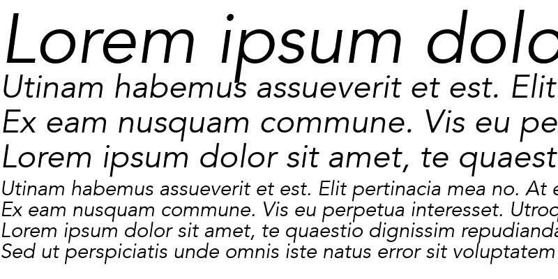 Sample of Avenir45-Book BookItalic