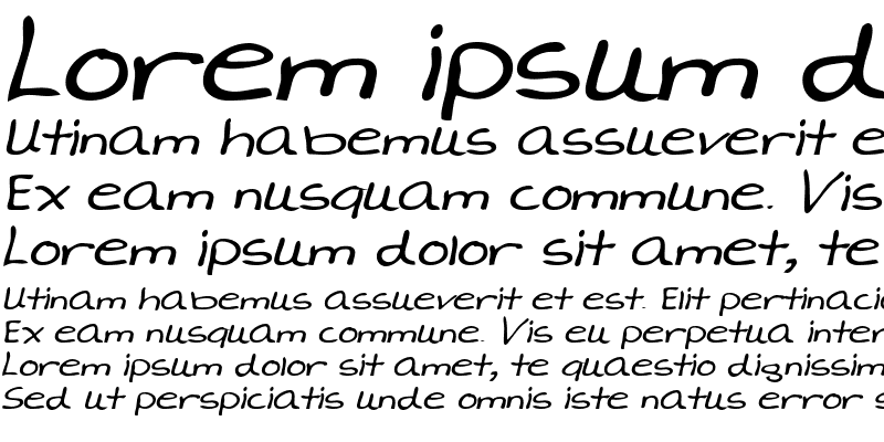 Sample of AverysHand Bold Italic