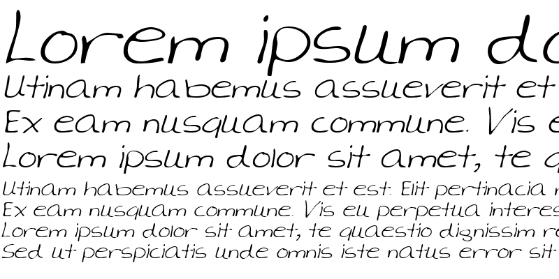 Sample of AverysHand Italic
