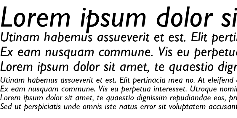 Sample of AZGillSansC Italic