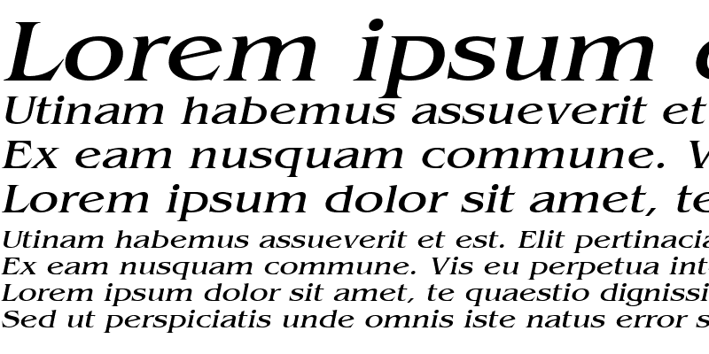Sample of BangleWide Italic